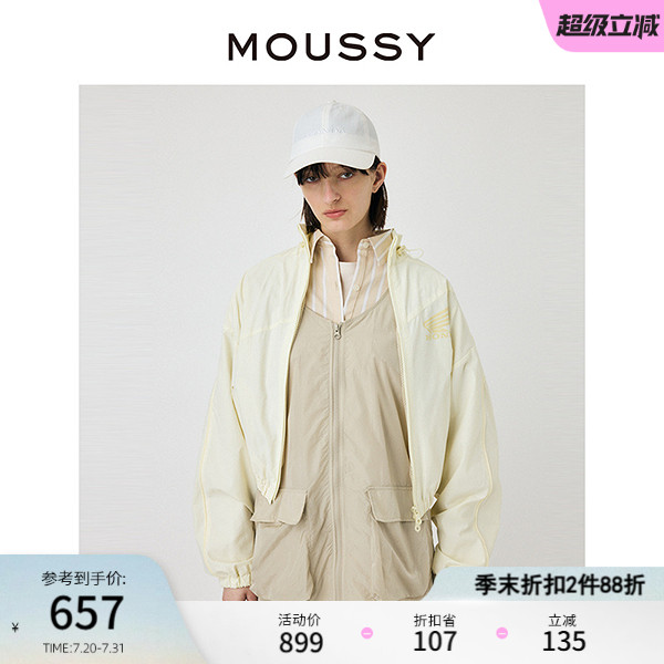 MOUSSY山系户外风拼色夹克外套