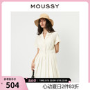 夏季 MOUSSY 连衣裙028GSZ30 拼接百褶收腰短款 0470 西装 新品 领衬衫