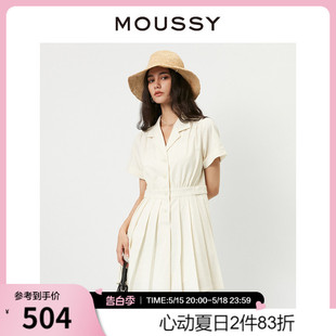 领衬衫 0470 拼接百褶收腰短款 新品 西装 夏季 连衣裙028GSZ30 MOUSSY