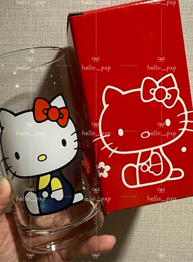 现货 日本正品hello kitty凯蒂猫可爱卡通玻璃杯牛奶杯日本制水杯