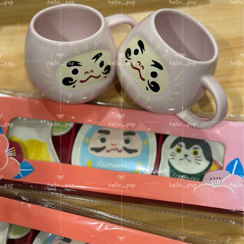 现货 日本星巴克春季限定达摩马克杯陶瓷杯咖啡豆盘酱油碟三件套