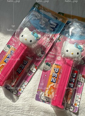 现货 泰国采购 三丽鸥HELLO KITTY凯蒂猫PEZ可爱卡通糖果盒套装