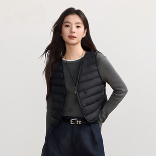V领排骨轻薄羽绒服马甲内胆女2026秋冬新款内穿百搭保暖背心潮