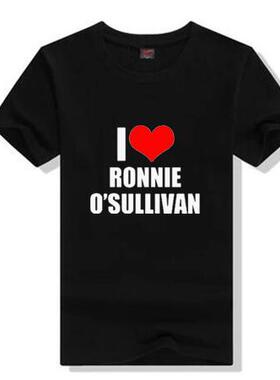 奥沙利文t恤 Ronnie O'Sullivan 台球宽松短袖台球厅俱乐部衣服棉