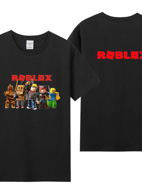 在线3D创意社区沙盒游戏罗布乐思roblox短袖T恤青少年学生衣服棉