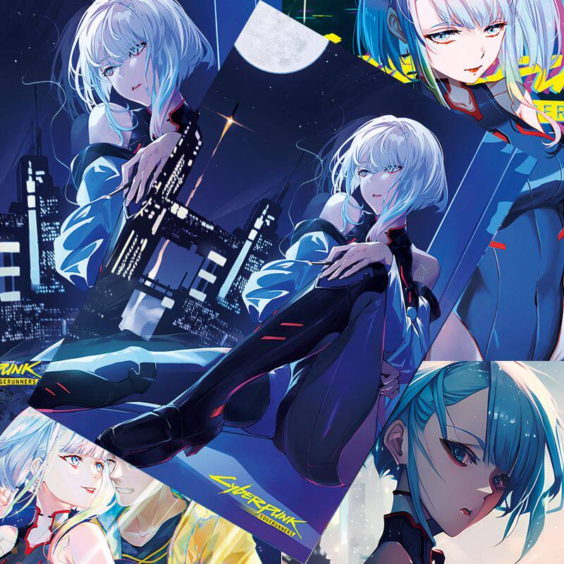 赛博朋克边缘行者海报赛博浪客跑手露西lucy大卫高清装饰壁纸墙贴