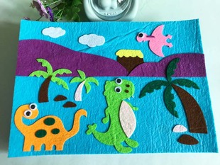 A3不织布贴画8开布艺立体亲子手工粘贴抗疫劳作材料包幼儿园DIY