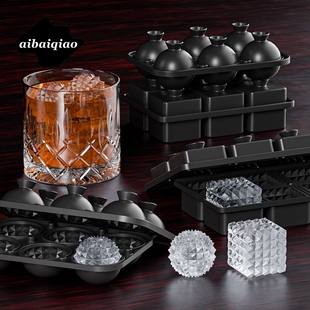 爱百巧 NEW 6连威士忌冰球模具Whisky菱形制冰模圆球形冰块模冰格