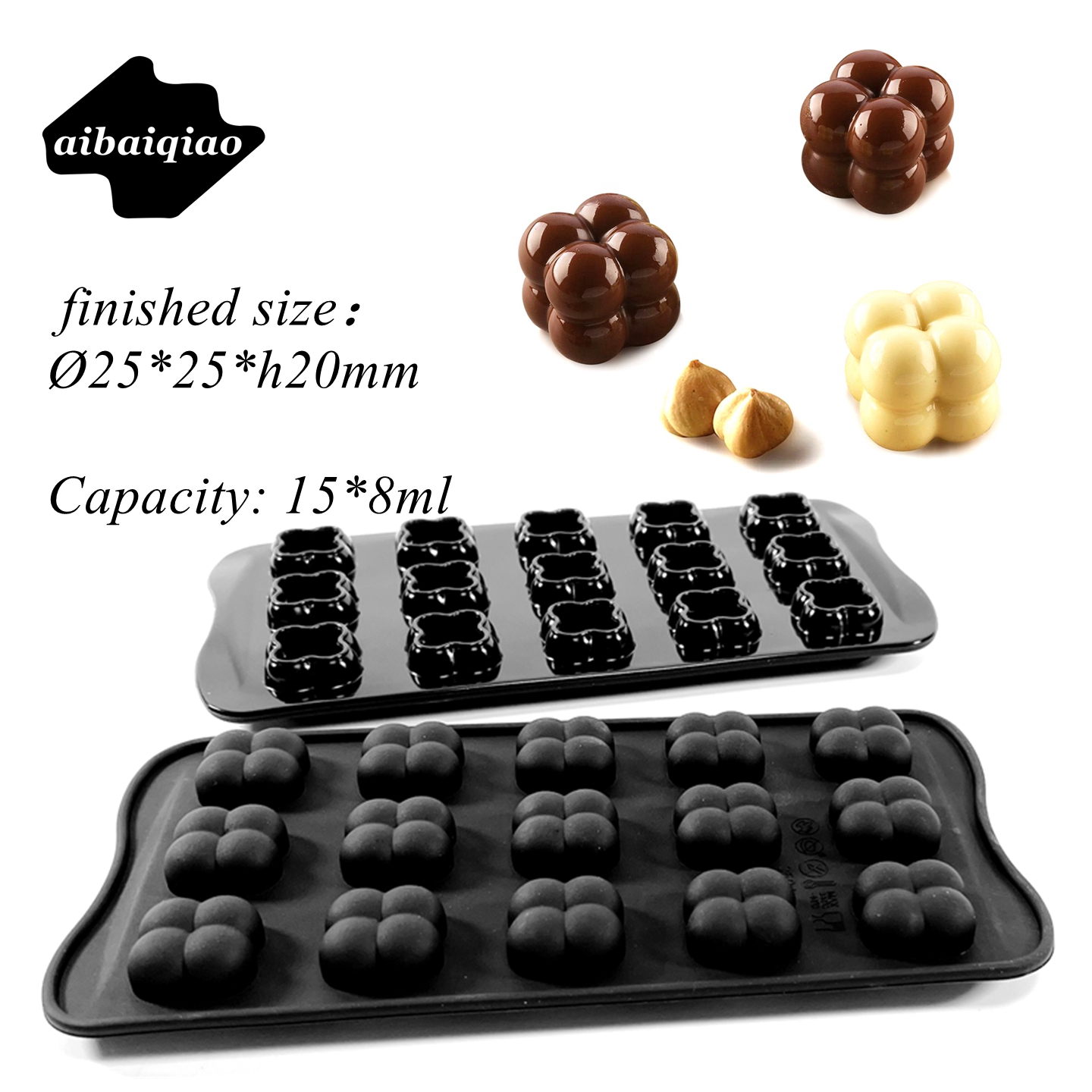 15连小魔球巧克力硅胶模具糖果模