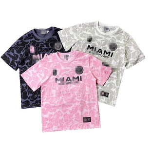 跨境外美式足球服运动短袖上衣3D印花T恤国际联名迈阿密MIAMI圆领