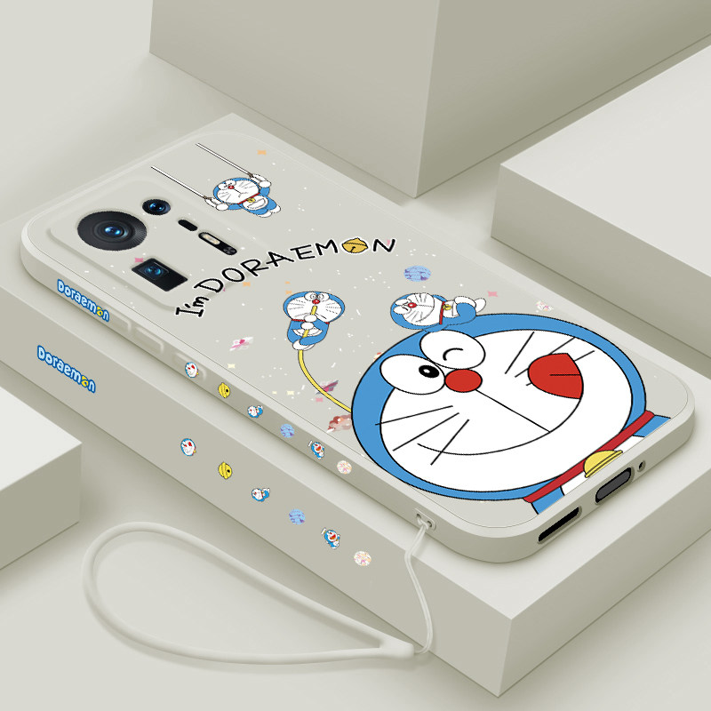 适用小米Mix4手机壳新款mix3液态硅胶保护套xioami男女生mix2镜头全包防摔软壳mix2s个性创意卡通蓝胖子