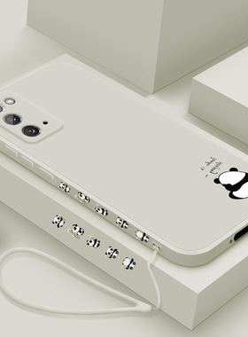适用三星note20手机壳20Ultra新款GalaxyNote10液态硅胶软壳10+男女生plus全包note9防摔note8保护套卡通熊猫