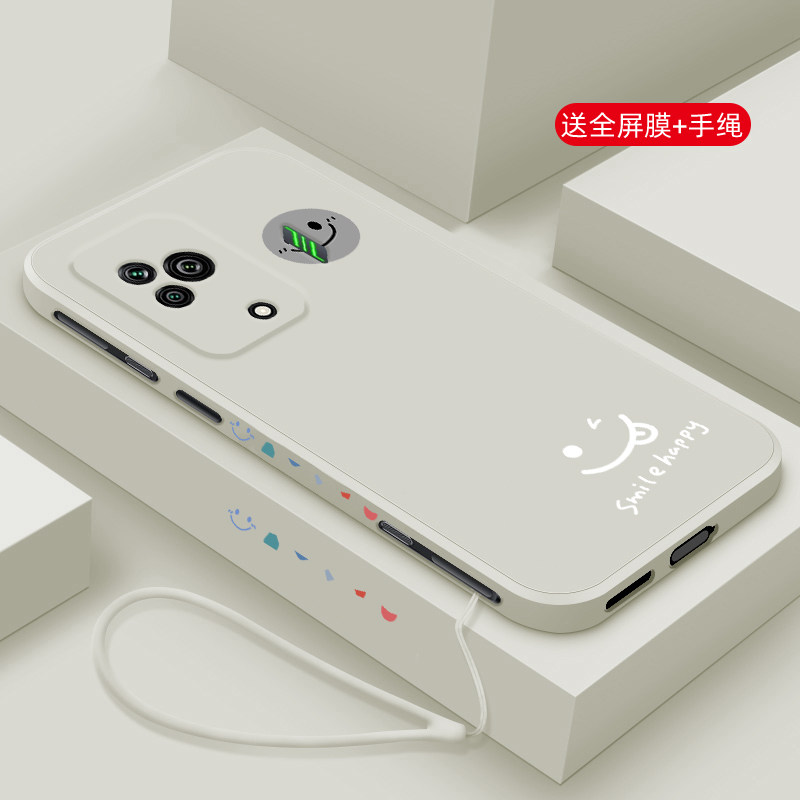 适用黑鲨5手机壳新款黑鲨5RS液态硅胶5pro保护套游戏散热小米黑鲨4spro镜头全包4s防摔3软壳男女卡通网红笑脸
