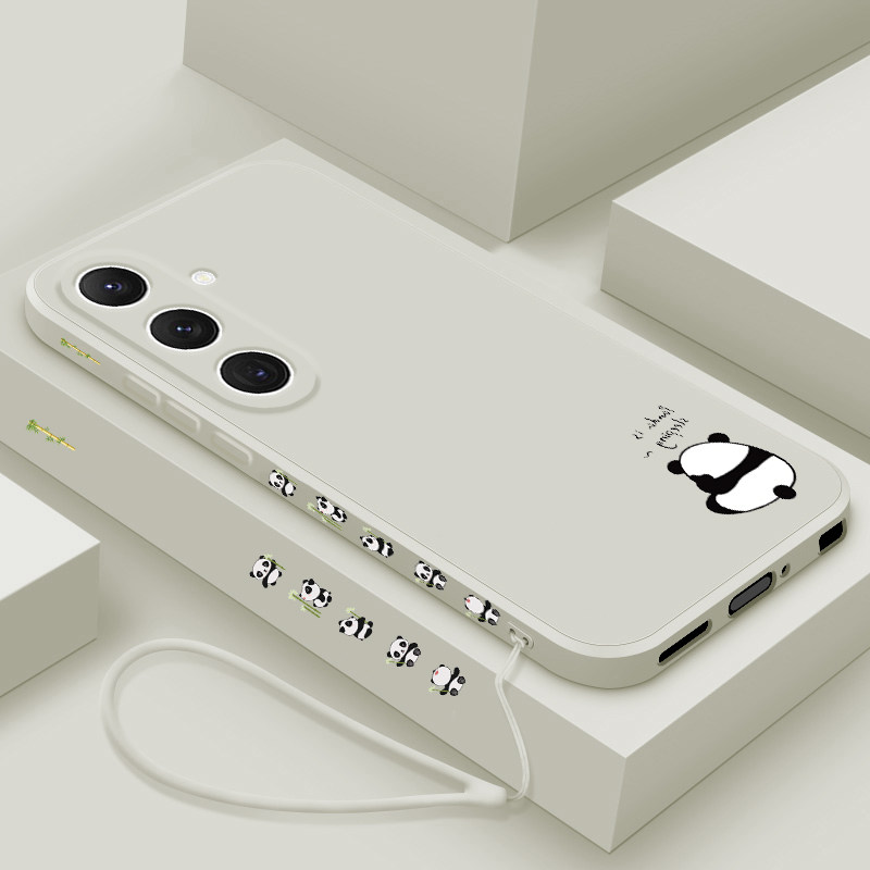适用三星s24手机壳新款GalaxyS24ultra液态硅胶软壳samsungs24+镜头全包防摔s24fe保护套男女生plus卡通熊猫