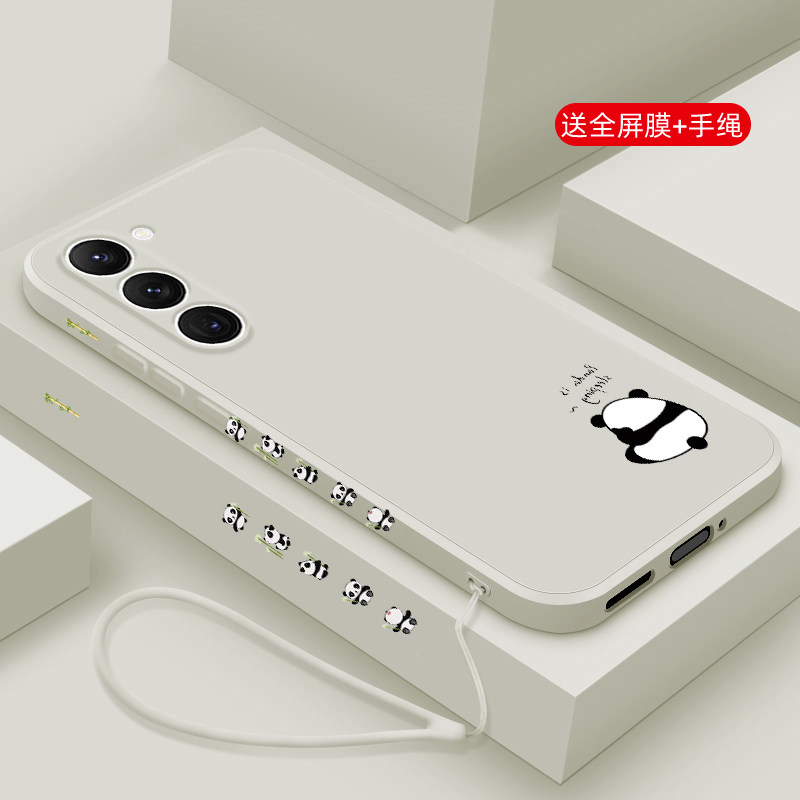 适用三星S23手机壳新款Galaxy S22Ultra液态硅胶软壳S21FE镜头全包S20+防摔保护套十plus男女生网红卡通熊猫