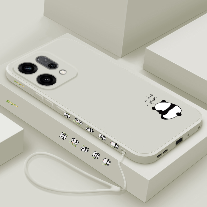 适用opporeno14手机壳新款reno14pro液态硅胶软壳oppo镜头全包防摔保护套por男女生pr0创意卡通可爱外壳熊猫