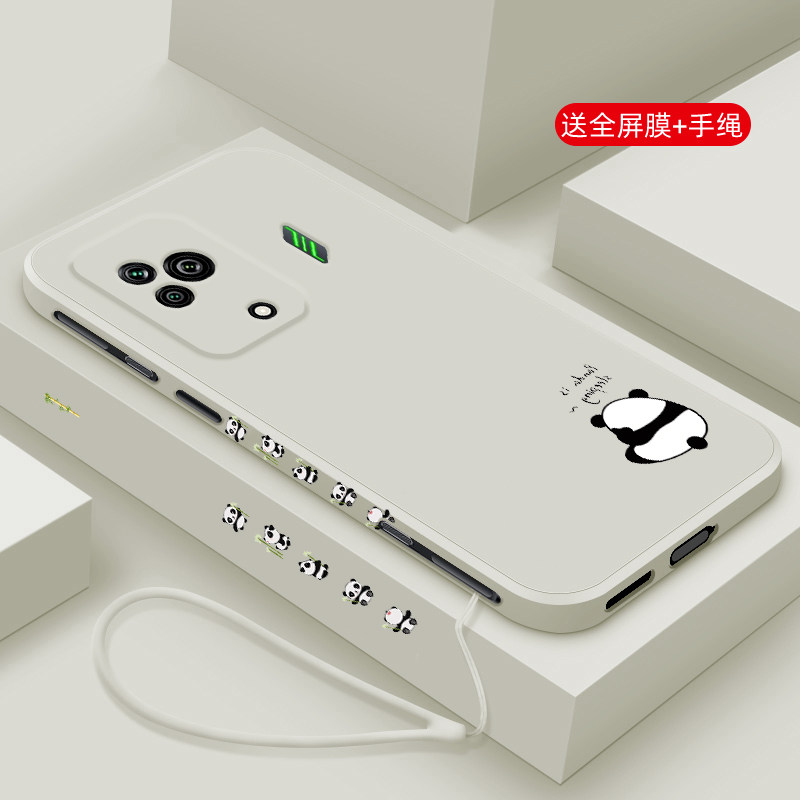 适用黑鲨5手机壳新款黑鲨5RS液态硅胶5pro软壳游戏散热小米黑鲨4spro镜头全包4s防摔3保护套男女网红卡通熊猫