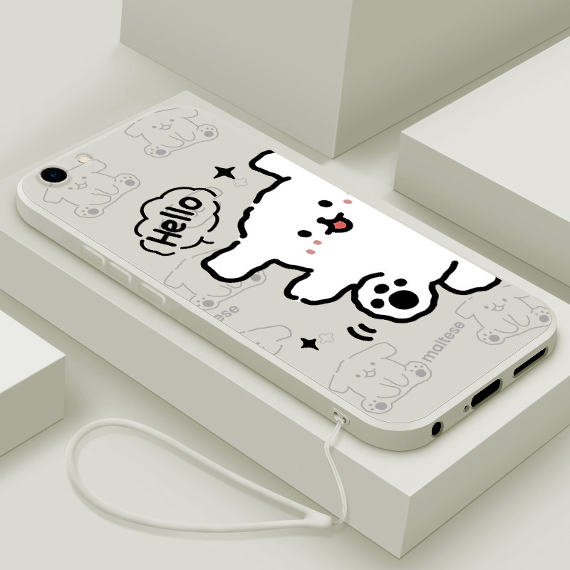 适用oppoA59手机壳新款A58x液态硅胶A57 5G软壳oppo A56s镜头全包A55防摔A53保护套A52男女情侣创意卡通小狗