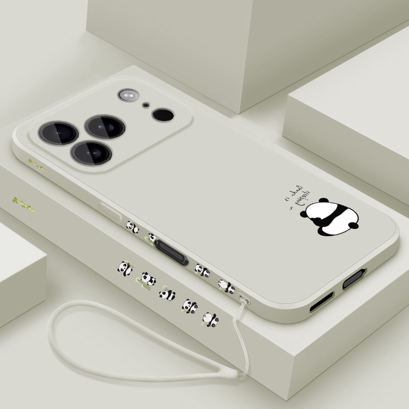 适用iphone17手机壳新款苹果17promax液态硅胶17pro软壳17e镜头全包Air防摔保护套潮男女生网红创意卡通熊猫