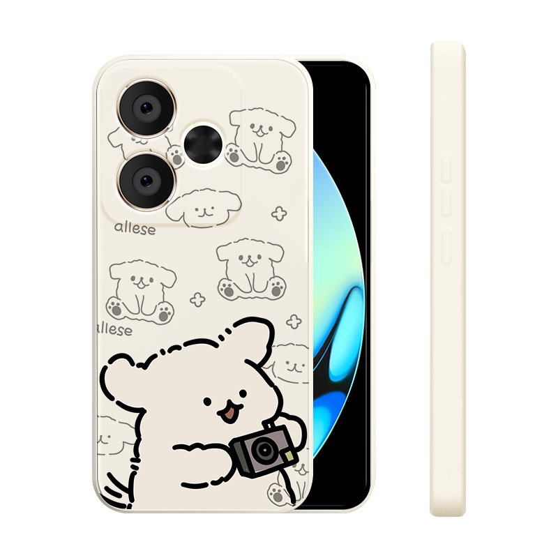 适用红米turbo3手机壳新款小米Redmi13C液态硅胶软壳男女生红米13R镜头全包防摔超薄保护套卡通可爱外拍照狗