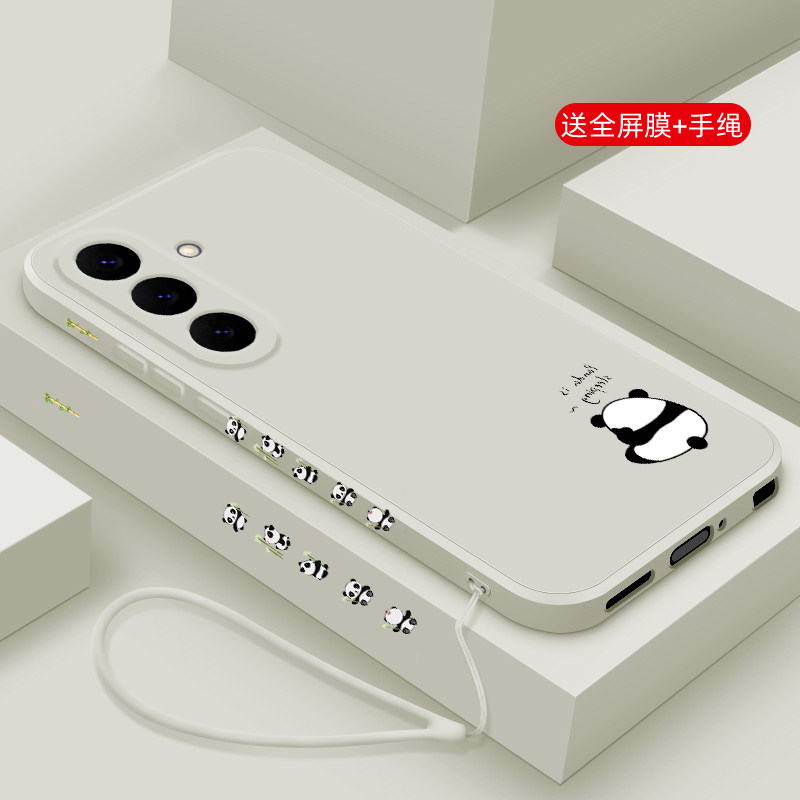 适用三星S26手机壳新款Galaxy S25Ultra液态硅胶S25+软壳十plus镜头全包S24FE防摔保护套男女生网红卡通熊猫