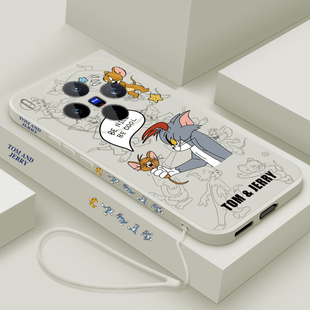 适用vivox300手机壳新款x300pro液态硅胶软壳vivo镜头全包防摔保护套x300男女生5G潮牌卡通时尚外壳猫和老鼠