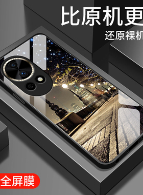 适用华为nova13手机壳新款nova13pro钢化玻璃镜面保护套por镜头全包防摔硬壳PSD-AL00男女生navo简约时尚街灯