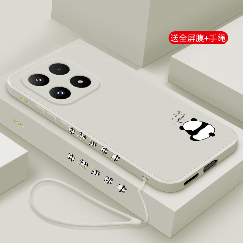 适用小米17promax手机壳新款xiaomi17液态硅胶软壳小米17MAX镜头全包17pro防摔保护套男女生网红创意卡通熊猫
