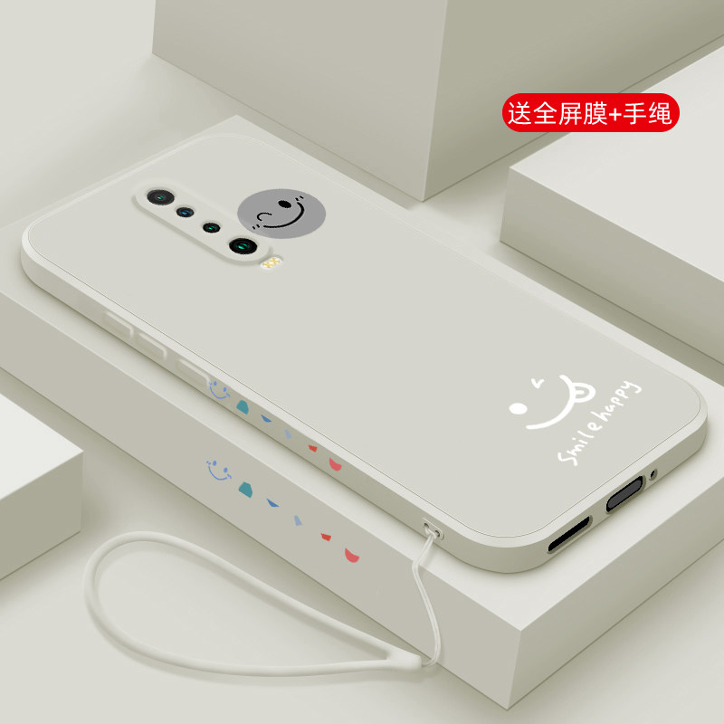 适用红米k30新款小米K30s液态硅胶k30i保护套k20pro镜头全包10x防摔10A软壳9潮男女生Redmi卡通创意网红笑脸