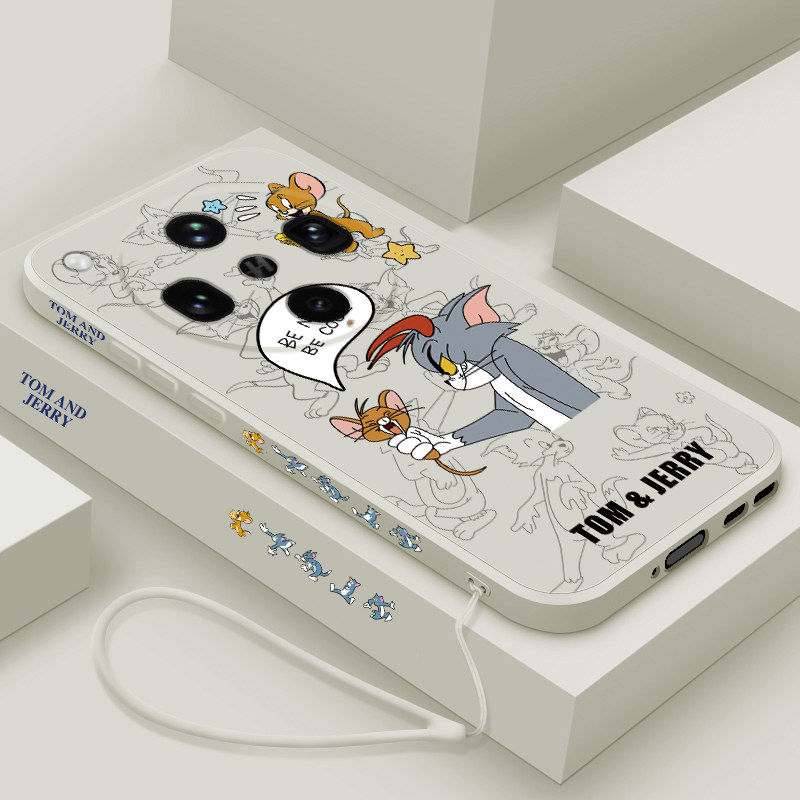 适用oppofindx8ultra手机壳新款findx8s+液态硅胶软壳findx8s镜头全包防摔保护套oppo男女生卡通时尚猫和老鼠