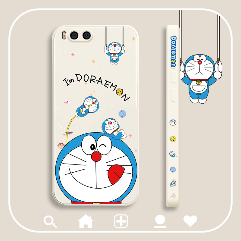 小米6手机壳全包小米6x保护软套小米5x创意新潮牌男米六直边液态硅胶卡通情侣蓝胖子女款摄像头防摔外壳