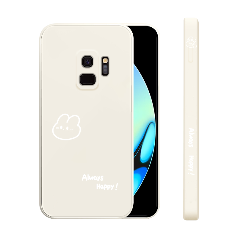 适用三星s9手机壳新款GalaxyS9+液态硅胶软壳十S8男女生s8plus镜头全包防摔保护套SM-G9600DS卡通网红开心兔