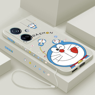 卡通外壳蓝胖子 5G液态硅胶保护套男女生潮牌0pp0镜头全包k11防摔软壳PHF110个性 适用oppok11手机壳新款 K11x