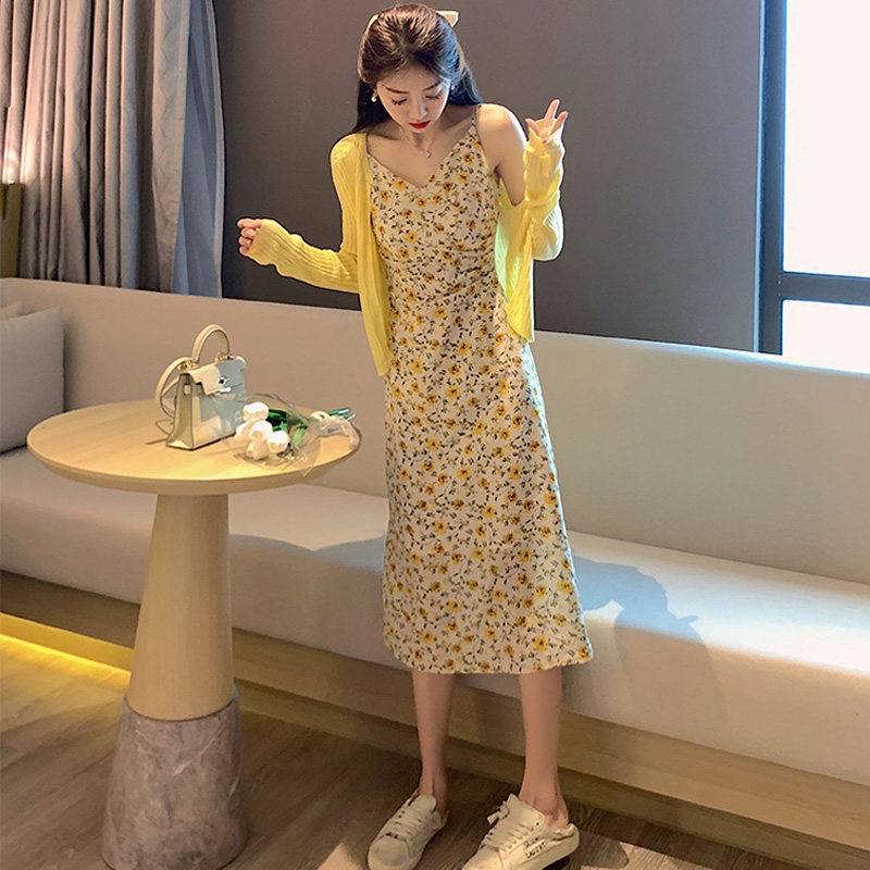 外贸大牌清仓福袋捡漏剪标尾单女装吊带连衣裙碎花收腰雪纺裙子夏