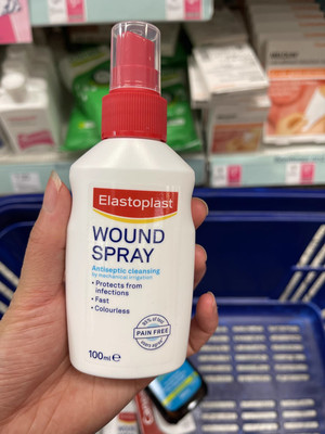 现货英国Elastoplast Wound Spray伤口喷雾清洗液体凝胶无痛100ML