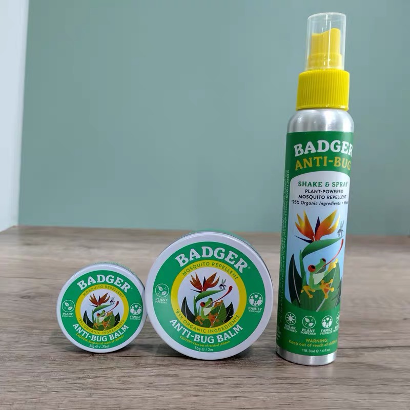 新包装现货美国Badger贝吉獾驱蚊防虫喷雾虫虫怕怕膏止痒儿童可用