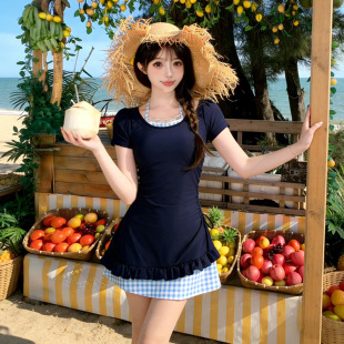 少女泳衣女保守泡温泉高级感2026新款 学生可爱日系绝美女孩游泳衣