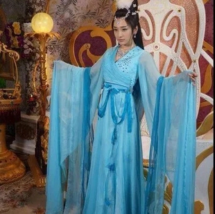 汉服舞蹈演出表演服长裙女款 七仙女服装 九妹狐仙同款 天天有喜古装