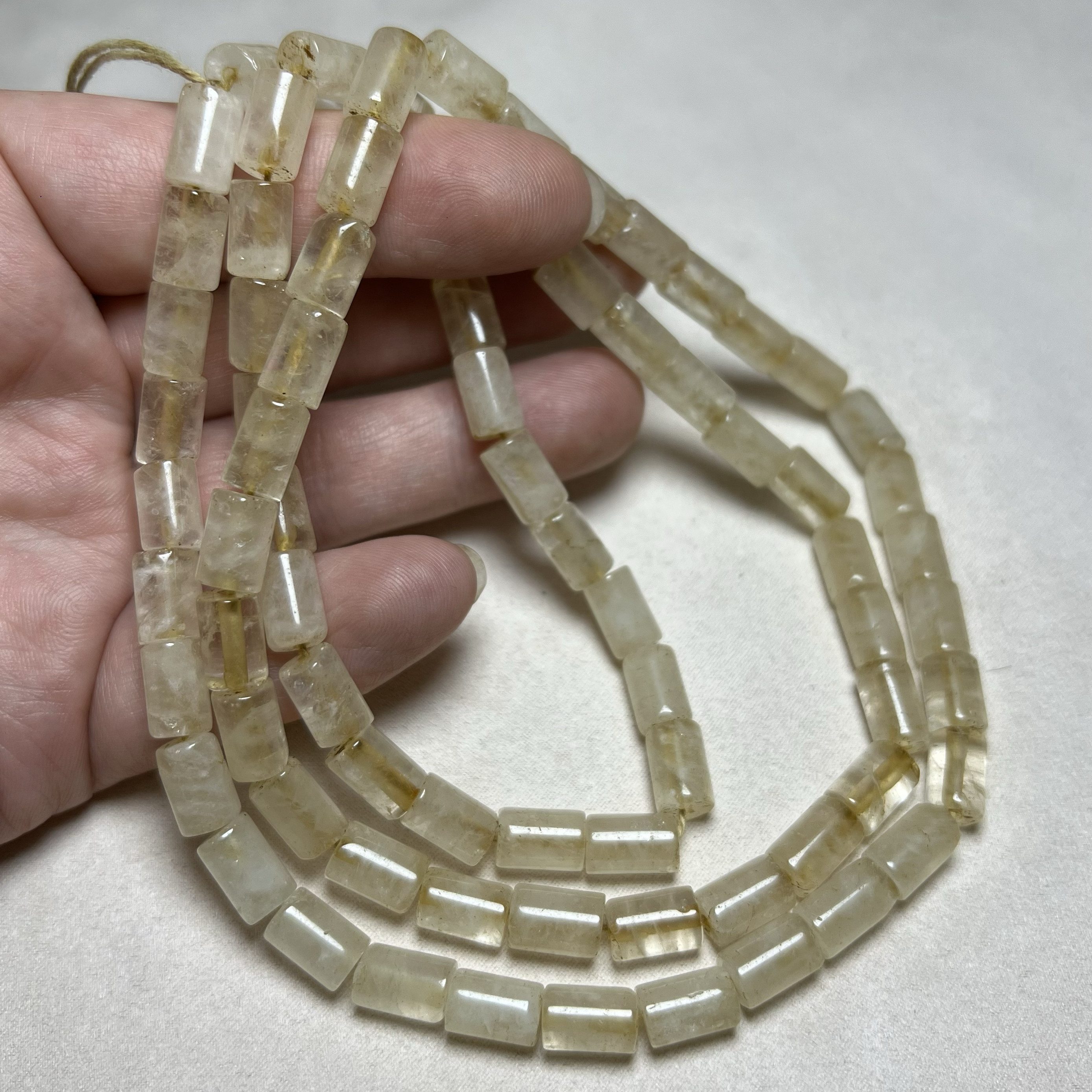 古玩老水晶珠子白水晶管珠仿老西亚竹节白水晶勒子散珠项链配珠
