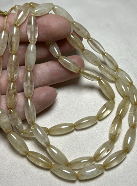 古玩收藏尼泊尔老包浆米珠水晶项链毛衣链白水晶米珠配珠链子串珠