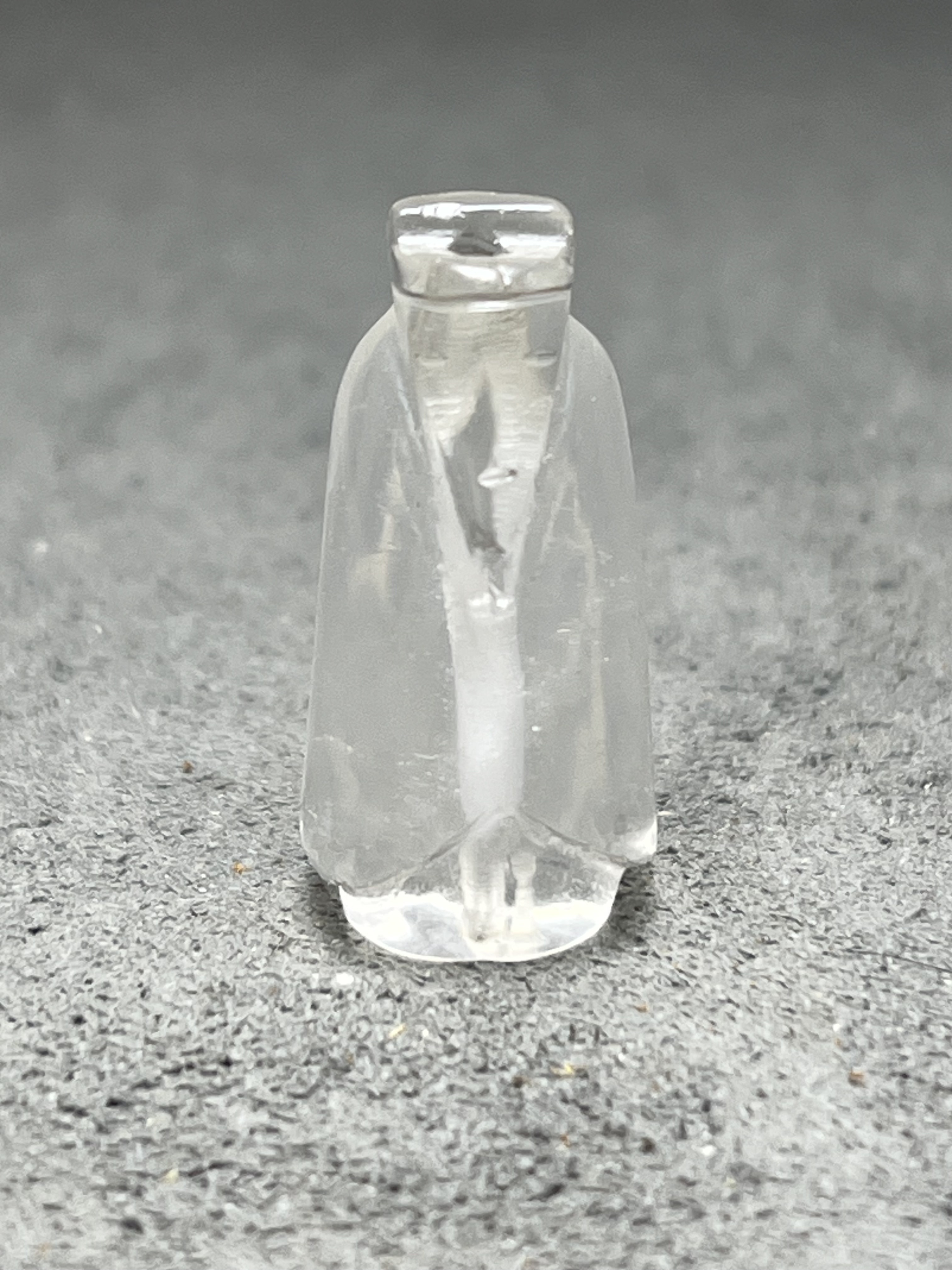 天然老水晶吊坠老料水晶古玩冰透翁仲佩饰汉代三宝直孔文玩配饰