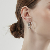 KITSH双层扭扭耳钉女小众ins简约大气时尚 通勤气质高级感几何耳环