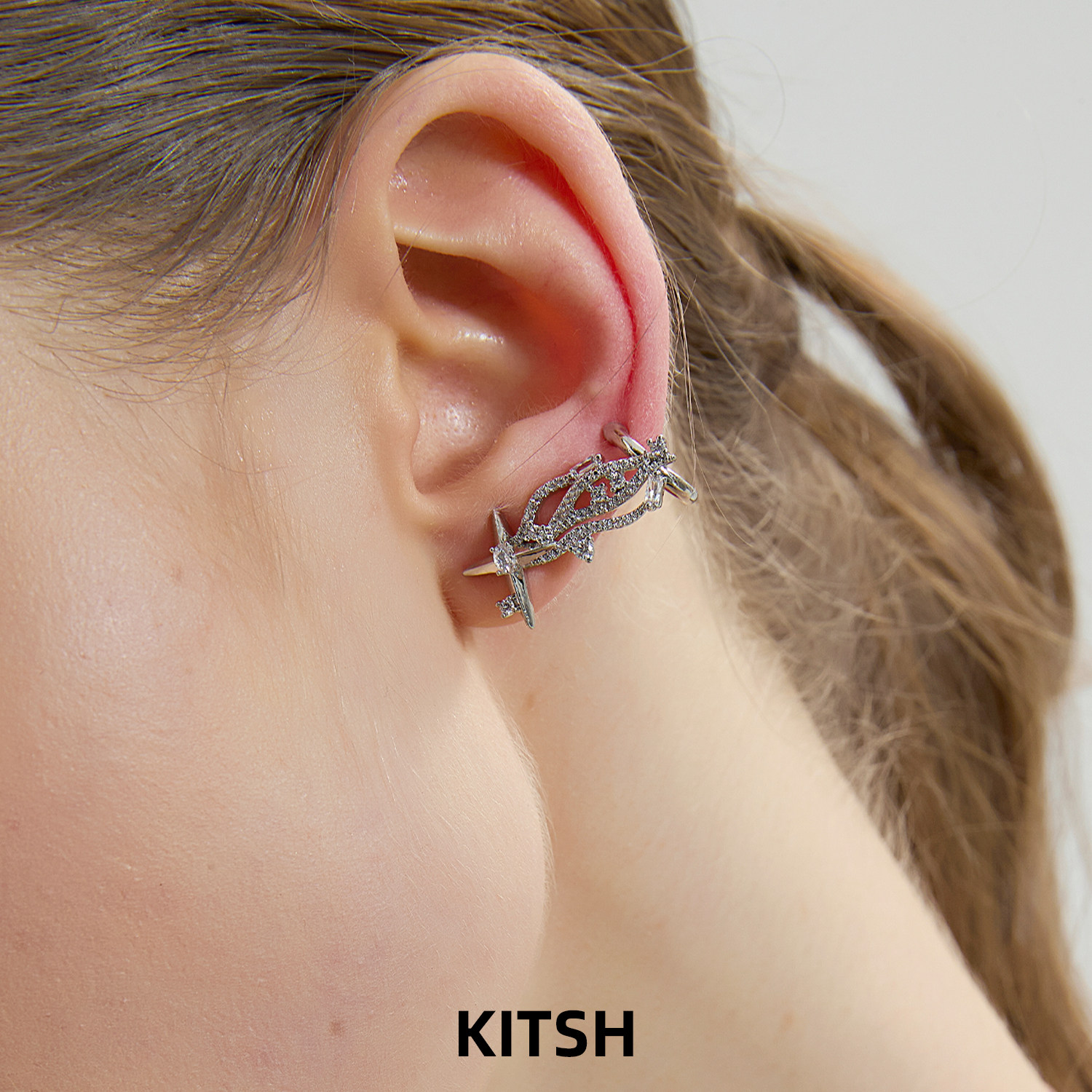 KITSH 流星耳钉女925银针原创设计高级感小众耳饰耳骨夹时尚百搭,饰品/流行首饰/时尚饰品新,耳钉,淘宝优惠券,粉丝福利购,淘宝优惠卷