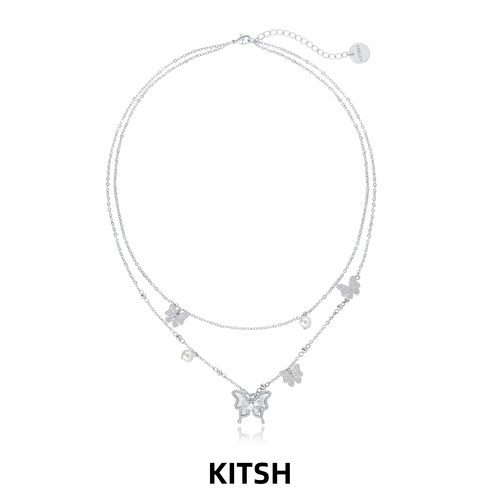 KITSH天然贝母蝴蝶珍珠项链轻奢