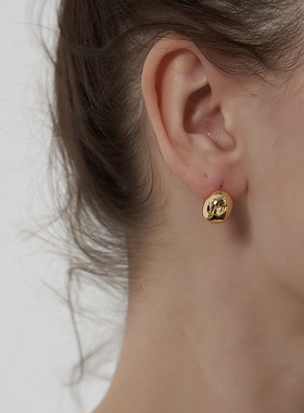 KITSH 面包金色豆子耳钉女ins极简饰品复古高级新款耳饰金豆耳环