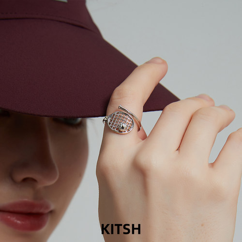 KITSH网球拍戒指高级运动风指环