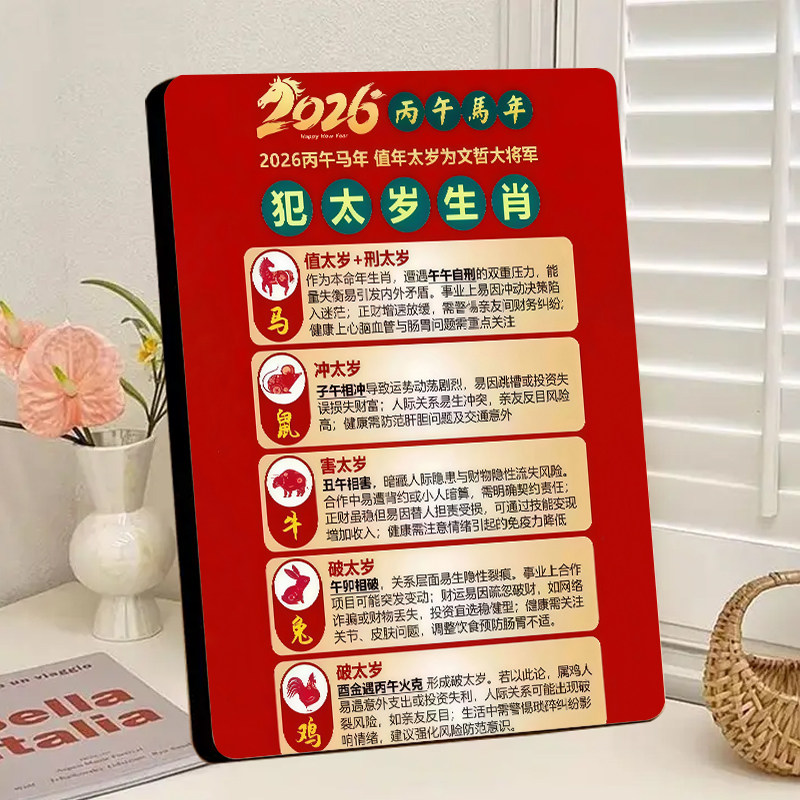 2026丙午马年太岁相框桌面摆件