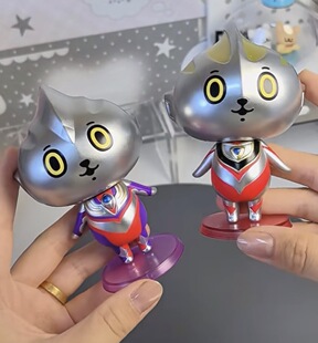 灵动创想Artverse-BAKETAN奥特曼怪兽艺术搪胶盲盒金古桥猫猫摆件