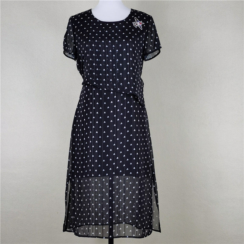 刺绣新款台湾品牌正品高端女装京华采宽松显瘦连衣裙91761H