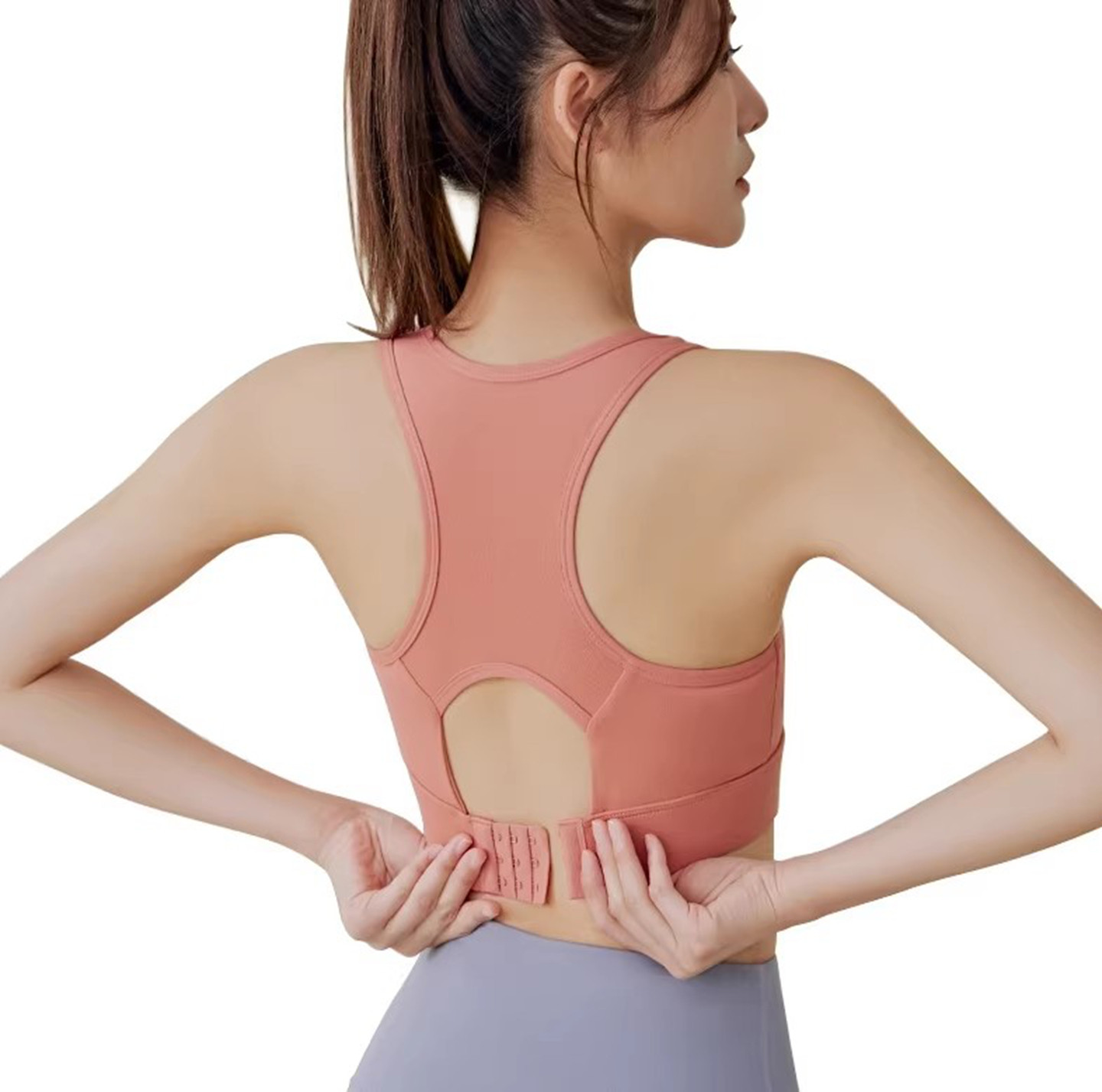 工字运动背心游泳健身排扣分体泳衣女士大码浮潜水冲浪比基尼上衣